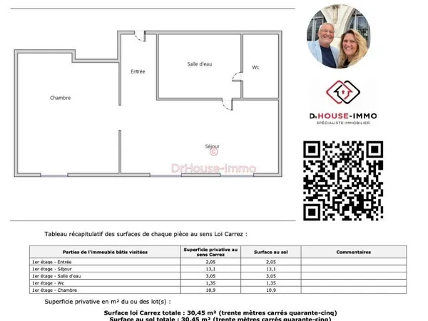 Duplex 2 pièces 30 m² 