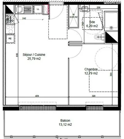 Appartement 2 pièces 46 m² 