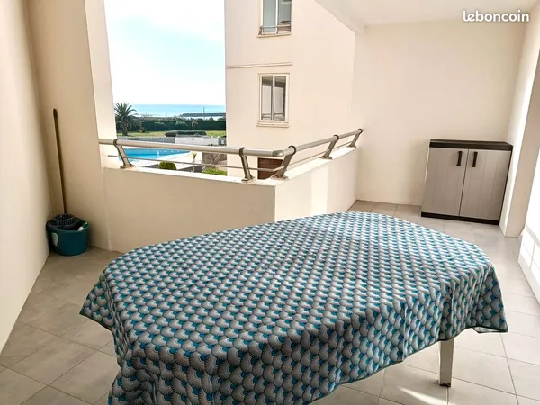 Appartement T3 vue mer, garage et piscine - Mail de Rochelongue 