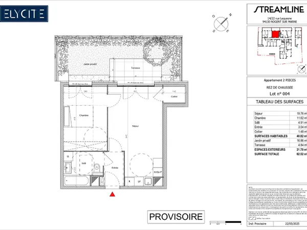 Appartement Nogent Sur Marne 2 pièce(s) 40.82 m2 