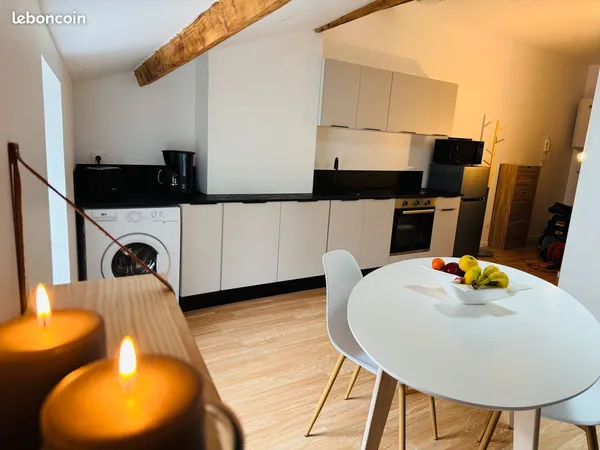 A louer superbe T2 entièrement refait à neuf meublé et équipé de 45 m2 disponible début 
