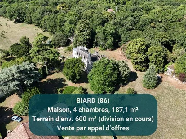 BIARD 86580, maison de 187.1m², 4 chambres, vie possible 100 % en RDC 