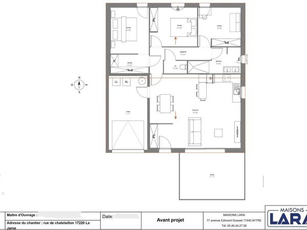 Projet de construction d'une maison 85 m² avec terrain à LA JARNE (17) 