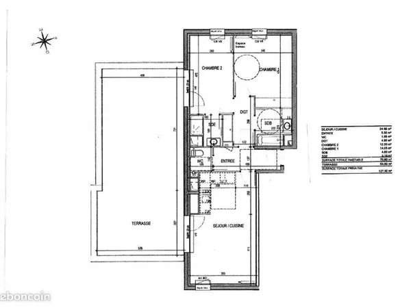 Appartement 3 pièces 71 m² 