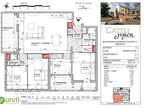 Duplex 4 pièces 97 m² 