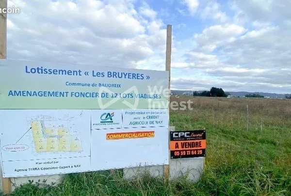 Terrain 840 m² Baudreix 