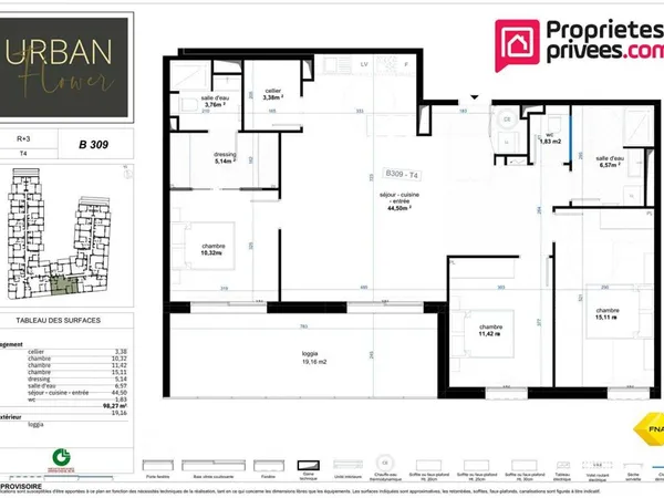Appartement 4 pièce(s) 98.27 m2 avec Loggia 