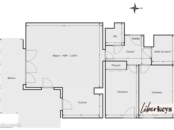 Appartement 3 pièces 71 m² 