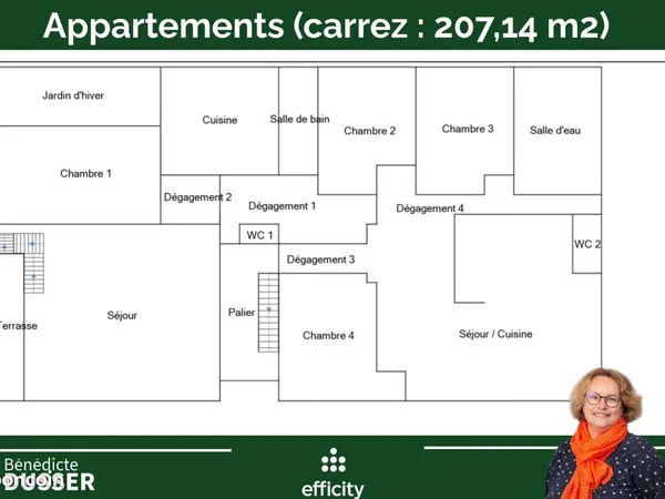 Appartement 5 pièces 207 m² 