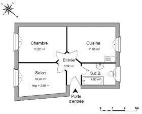 Appartement 2 pièces 41 m² 