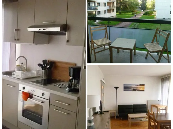 Appartement 2 pièces 38m2, proche Part Dieu Lyon 3, meublé, calme orienté sud, vue jardin, 