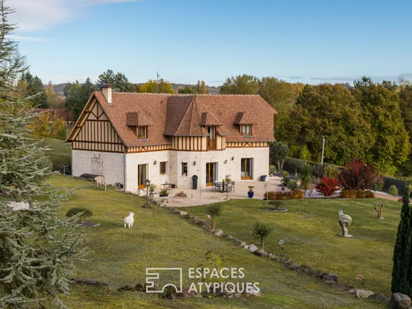 Maison normande contemporaine avec maison d'amis dans la vallée de l'Eure 