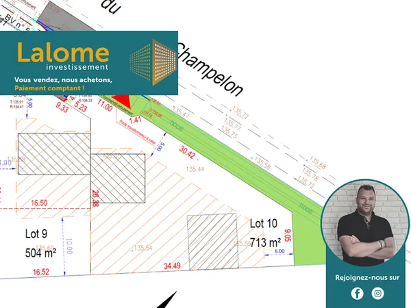 Terrain en lotissement 713 m² 