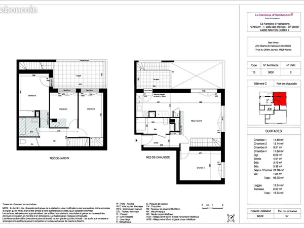 Duplex 5 pièces 96 m² 
