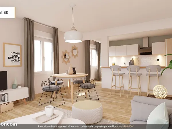 Appartement 2 pièces 57 m² 