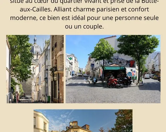 Magnifique duplex meublé de 39m² au coeur de la Butte-aux-Cailles - Paris 13 