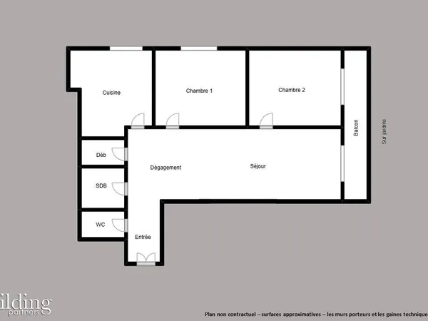 Appartement 3 pièces 65 m² 