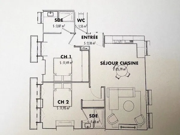 Appartement T3 vendu en Plateau 