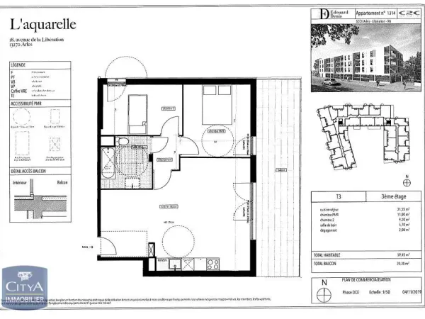 Appartement 3 pièces 59 m² 