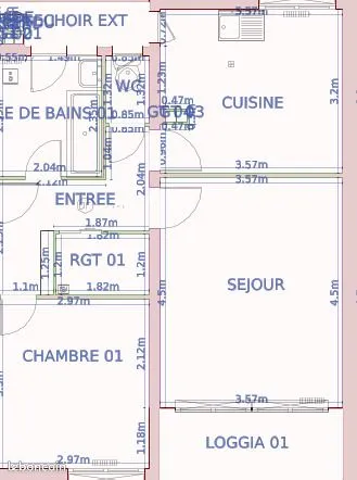 Appartement 2 pièces 56 m² 