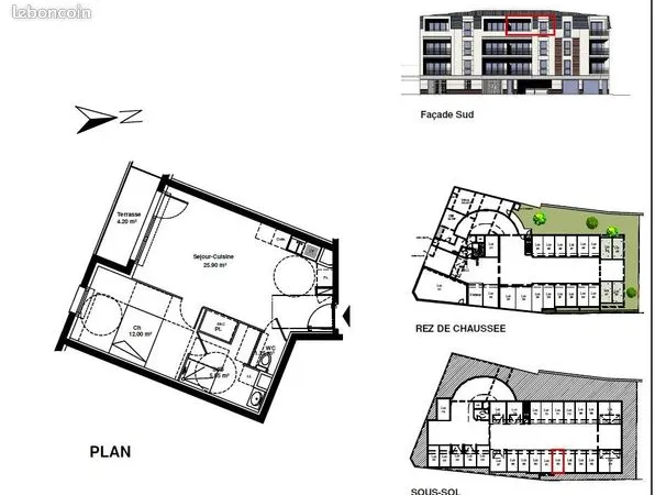 Appartement 2 pièces 45 m² 