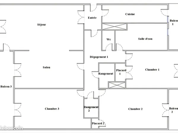 Loue bel appartement 104m2 