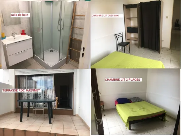 Appart F2 meublé rdc, terrasse jardin St Denis trinité 