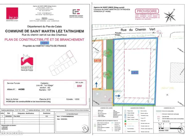 Terrain 576 m² Saint Martin Lez Tatinghem 