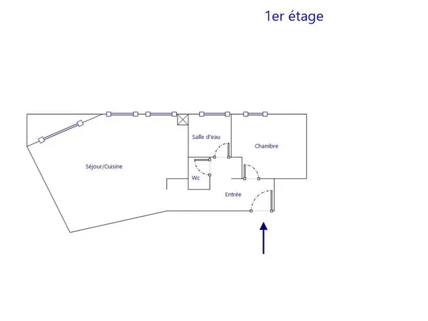 2 pièces 50m2 centre bourg 