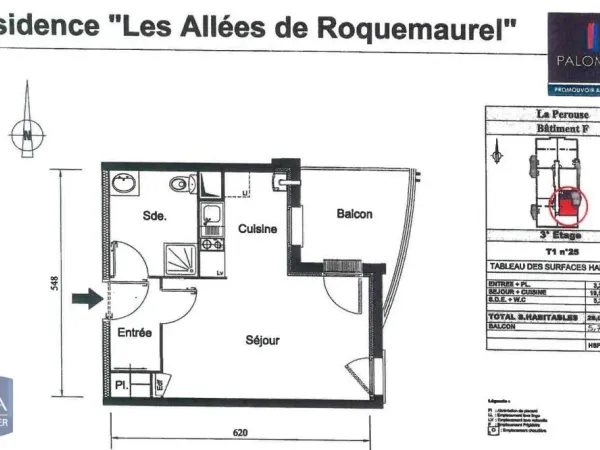 Appartement 1 pièce 28 m² 