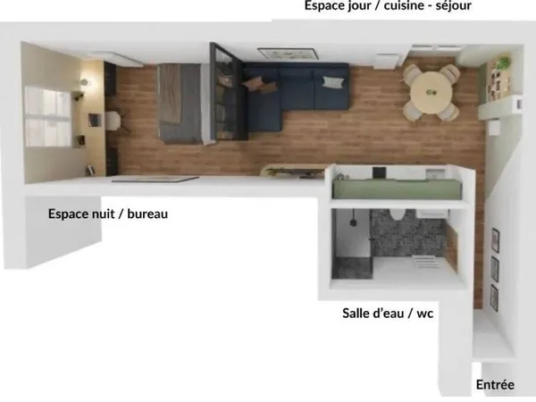 Appartement 2 pièces 27 m² 