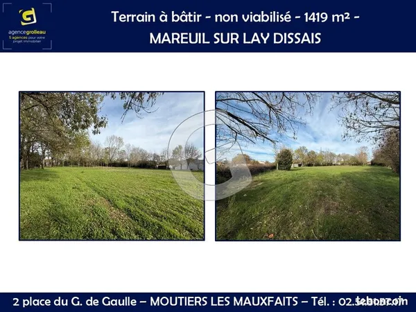 Terrain 1419 m² MAREUIL SUR LAY DISSAIS 