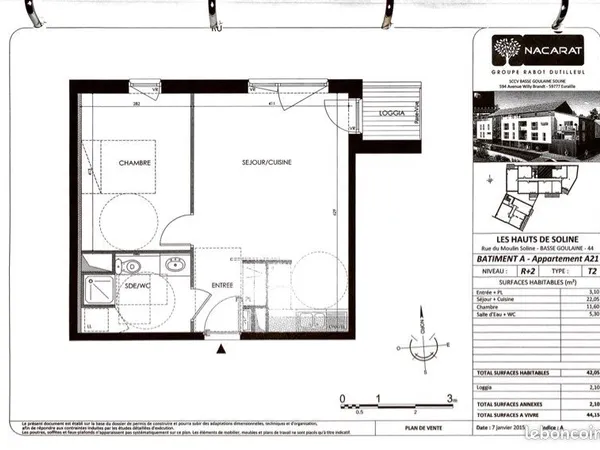 Appartement T2 42m2 Basse Goulaine 