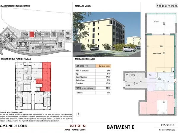 Appartement 2 pièces 46 m² 