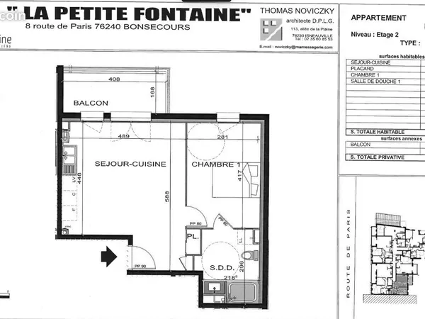 Appartement 2 pièces 44 m² 