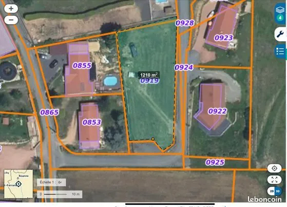 Terrain constructible et viabilisé de 1200 M2 
