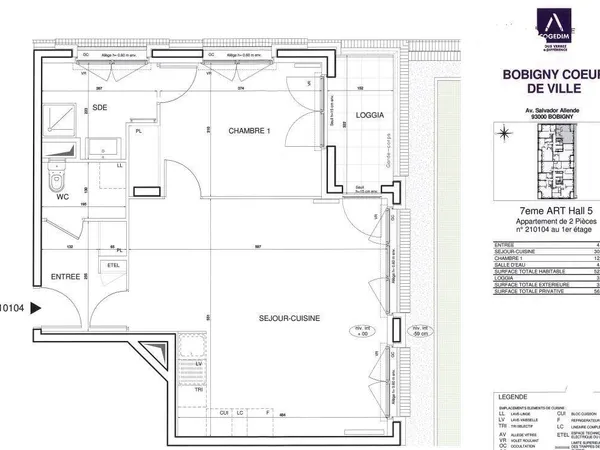 Appartement 2 pièces 52 m² 