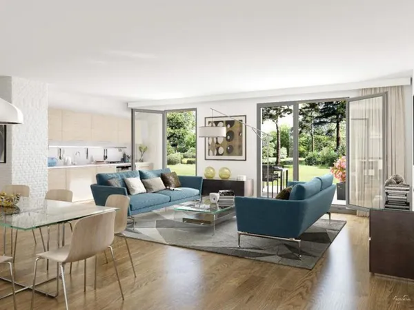 GRAND JARDIN DE 80 M² POUR CE BEAU T2 DE 47 M² SITUE DANS UN ECRIN DE VERDURE 