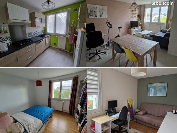 Appartement T3 57m² Rennes Pigeon Blanc proche Rue de Nantes 