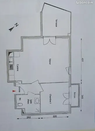 Appartement 2 pièces 48 m² 