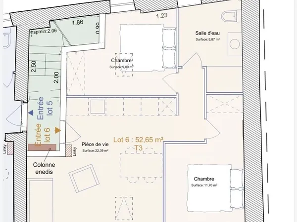 Vente Appartement 3 pièces 