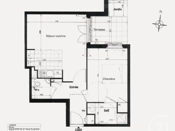Appartement 2 pièces 45 m² 