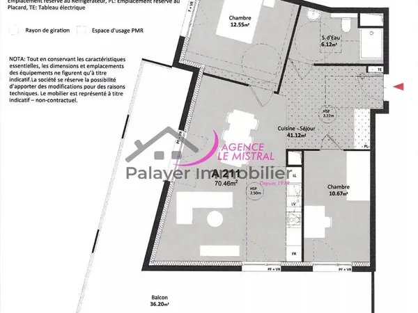 Appartement 3 pièces 70 m² 