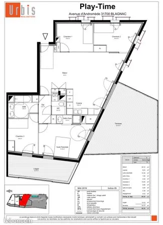Appartement 5 pièces 97 m² 