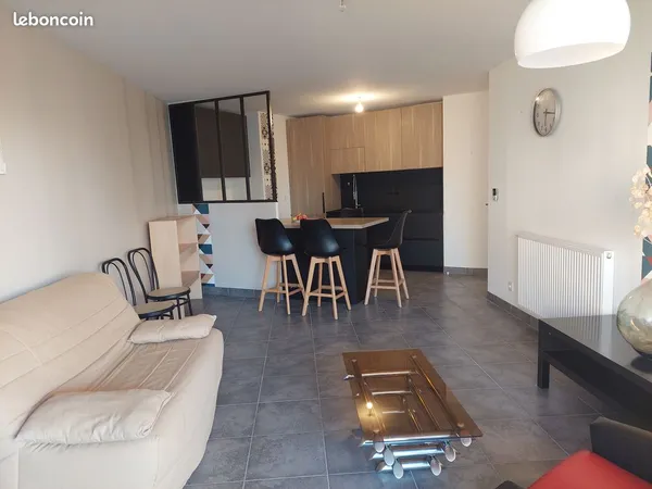 Lyon 7ème - T3 meublé 62,5 m² + terrasse 23 m² + garage sécurisé, proche gare Jean Macé 