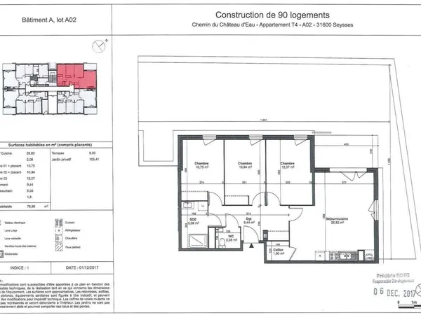 Appartement 4 pièces 78 m² 