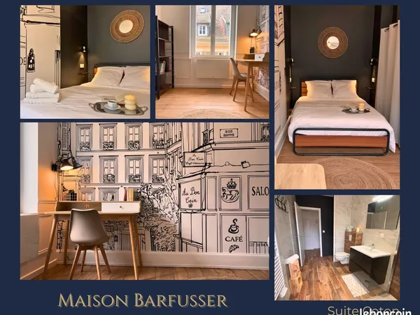 Suite Coton, F3 tout inclus, location au mois, hypercentre 