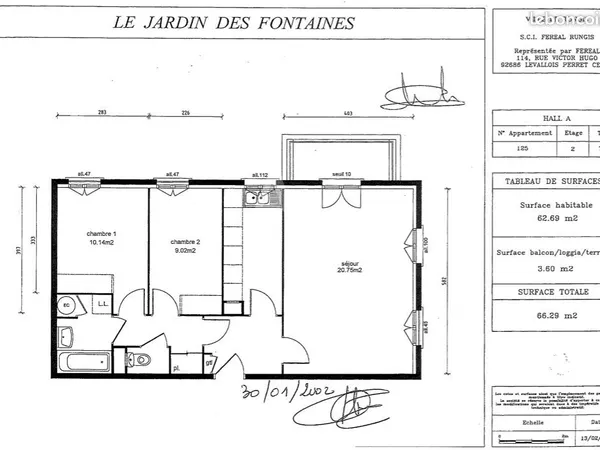 Appartement 3 pièces 63 m² 