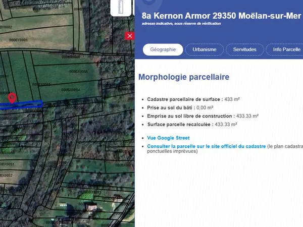 Terrain 2061 m² MOELAN SUR MER 