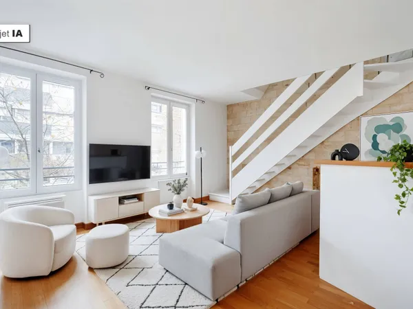 Vends 3 pièces 2 chambres en duplex rue Saint Charles Paris 15ème 
